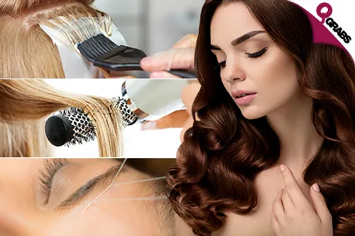 From QR90 Pamper yourself with Hairwash & Dry with Styling OR Hair Color OR Hair Treatments OR Facial & more! (Up to QR445 Value)